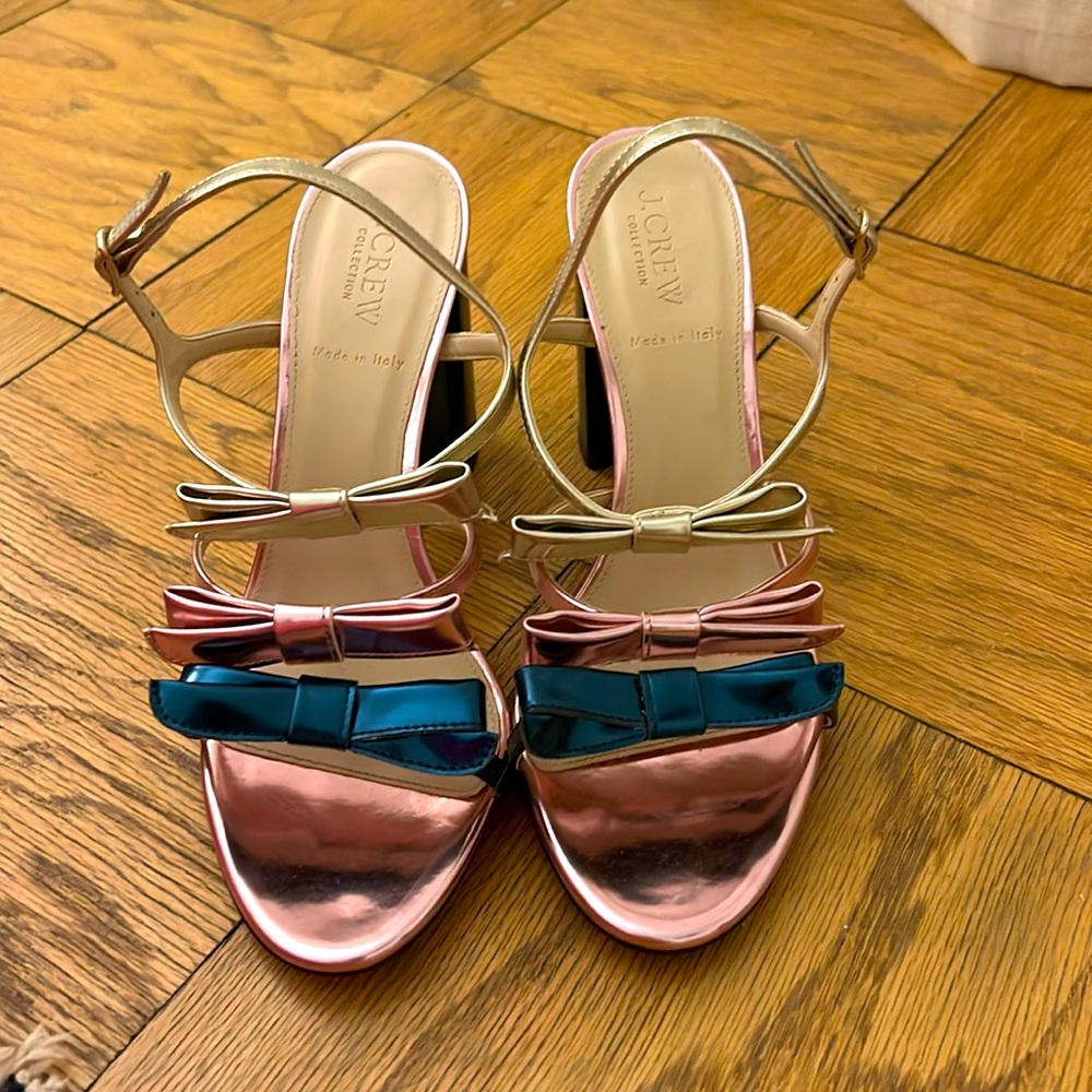 J. Crew Collection Tri-Color Bow Heels | Made in Italy